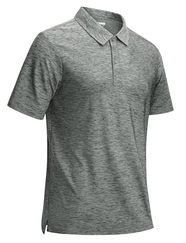 Polo homme manche courte gris clair en taille M pour le golf et le quotidien