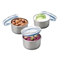 Smash Microwave Safe Stainless Steel Mini Dressing/Sauce Pots, Blue, 60 ml Capacity (Pack of 3)