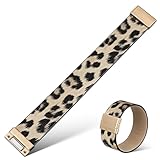 Garneck Brazalete Ancho de Piel Sintética Estampado de Leopardo Negro y Dorado Pulsera Rígida para Mujer Joyería de Muñeca Elegante y Decoración de Muñeca Accesorio de Moda Versátil