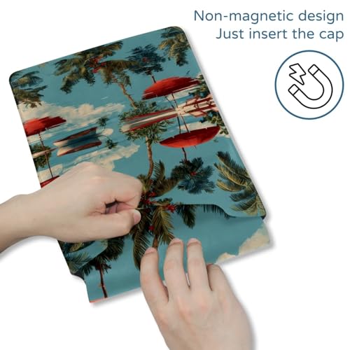 Housse ordinateur portable 13,8 pouces motif cocotier zippée