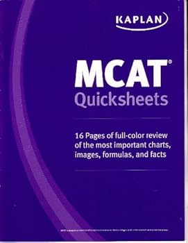 Paperback Kaplan mcat quick sheets Book