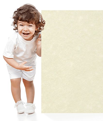 50 Soft White Parchment 60# Text (=24# Bond) Paper Sheets - 8.5 X 14 Inches Legal Size - 60 Pound Is Not Card Weight - Vintage Colored Old Parchment Semblance #TOP7