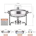 CAMMOO Silver 4 Pack Chafing Dishes for Buffet, 18/8 (304) Stainless Steel Food Pan with Lid, 6QT Round Chafing Dish Buffet Set Food Warmer, Food Warmers for Parties Buffet Catering Events Dinners