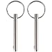 2 Pack Quick Release Pin, Diameter 0.197"(5mm), Total Length 2"(51mm), Effective Length 1.57"(40mm), Full 316 Stainless Steel, Bimini Top Pin, Marine Hardware