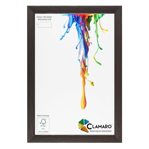 Clamaro 'Neo Collage' cadre photo 50x70 fait main sur mesure | Wenge Marron | Cadre en bois MDF...