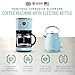HADEN Coffee Machine, 12 Cup Drip Coffee Maker Bundled with Heritage 1.7 Liter Stainless Steel Electric Kettle, Turquoise & Chrome