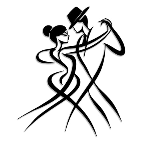 LIYOUYA Men and women dancing metal wall decoration - elegant dance room decoration simple black wall art home decoration for living room, bedroom, dining room, dance studio (Black)