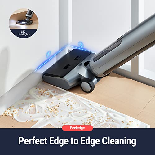 Osotek Cordless Wet Dry Vacuum Cleaner & Mop Combo For Hard Floors, Unique 180° Flat & Wide Floor Brush & One-Step Edge To Edge Cleaning For Pet Hair Footprints Household Sticky Messes Cleaning #TOP3