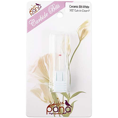 Pana 3/32" Cuticle Clean Safety Bit Nail Ceramic White Carbide Bit (Grit: Fine - F) #TOP2