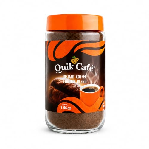 Quik Tea Arabica Instant Coffee Powder 200g, Spray Dried Chicory Blend