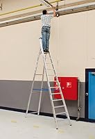 Stufen-StehLeiter (Alu), Arbeitshöhe 4,8 m,Standhöhe 2,80 m, Leiternlänge 3,45 m, 16,6 kg – Ansicht 7