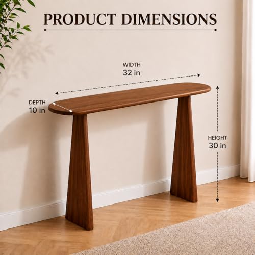 Image of Console Table Wooden - Entryway Table, Hallway Table, Sofa Side Table for Living Room Decor & Home Storage