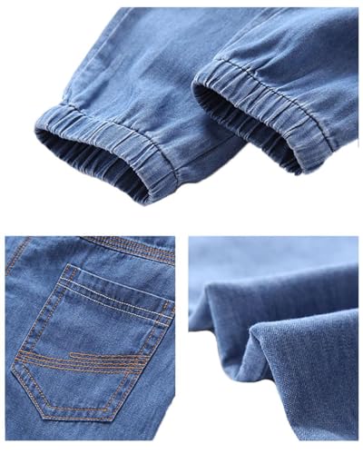 Boys Jeans Jogger Kids Elasticated Waist Denim Pants Cotton Stretch Trousers3