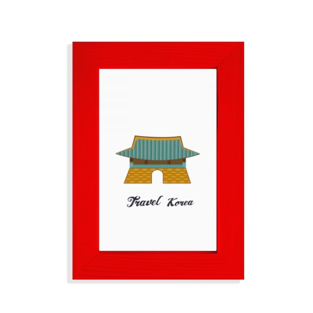 Cadre photo rouge Gwanghwamun Corée poster monument asiatique voyage