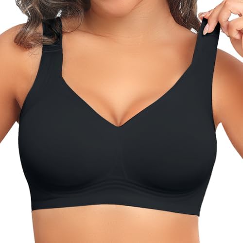 PoseFree Womens Seamless Wireless Supportive Bra Push Up Comfort ...