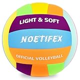 Noetifex Soft Volleyball-Super Soft Fabric Light Volleyball for Indoor Practice Safe and Quiet Kids Youth Beginners House Yard Training Practice Games(Deflated)