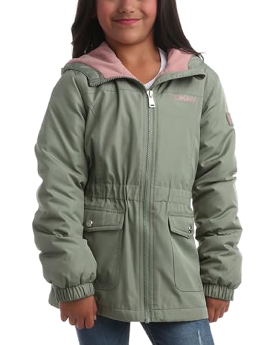 DKNY Girls' Jacket - Cozy Polar Fleece Lined Full Zip Up Jacket with Side Pockets - Athletic Jackets for Girls (7-16)