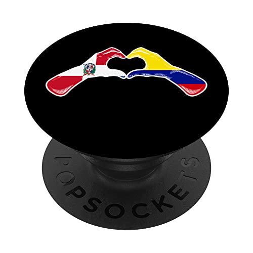 Bandera de Colombia de Corazón Dominicano Colombiano PopSockets PopGrip Intercambiable