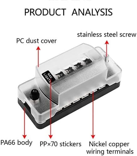 ヒューズ ボックス ホルダー 難燃性 6 ウェイ ブレイド ヒューズ ブロック カバー アクセサリー 対応車種: マリン ボート ト