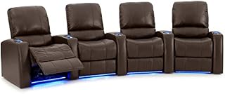 Octane Seating Blaze XL900 Home Theater Recliners - Brown Top-Grain Leather - Memory