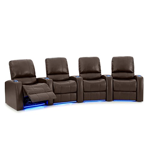 Octane Seating Blaze XL900 Home Theater Recliners - Brown Top-Grain Leather - Memory