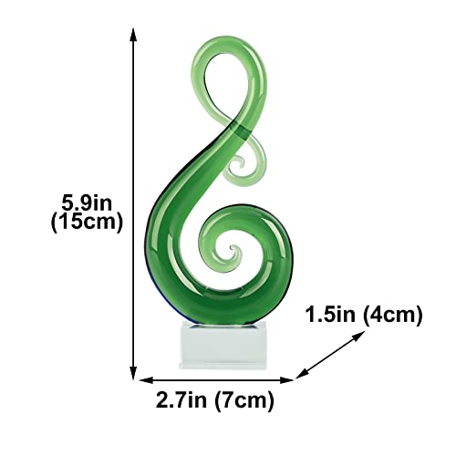 Dovdov Glass Sculptures And Statues, Glass Note Statues, Hand Blown Glass Art Modern Decor For Coffee Tables, Office, Music Room Decor And Accessories (Green) #TOP1