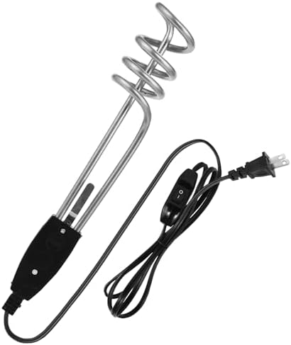Best immersion water heater coil - Which one will surprise you? 6 10in 1000W-110V Water Heater Portable with On/Off Switch Electric Immersion Element Boiler Travel Hot Water Heater 5 Gallon Bucket De Icer Submersible Coil Heavy Duty Design