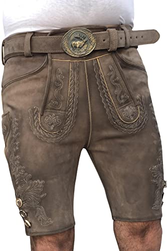 Trachten Lord Herren Trachten Lederhose Herren kurz Lederhose antik braun...