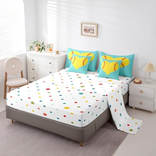 Image of Feelyou Softball Bedding Set King Size Kids Boys Girls 7 Piece