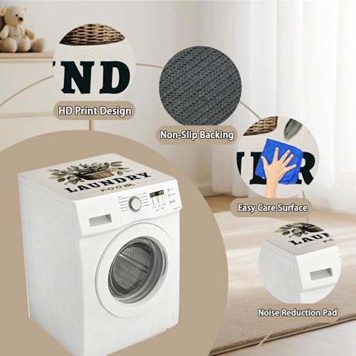 Image of Washer Dryer Top Cover Mat, Non-Slip Laundry Room Decor, Laundry Room Kitchen Appliance Decor Protector Universal 23.6 inchx19.7 inch (Laundry Room)