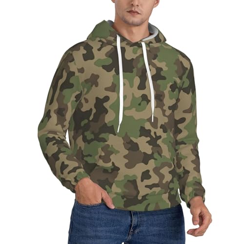 Sweat à capuche de style décontracté vert armée idéal pour vos sorties en plein air