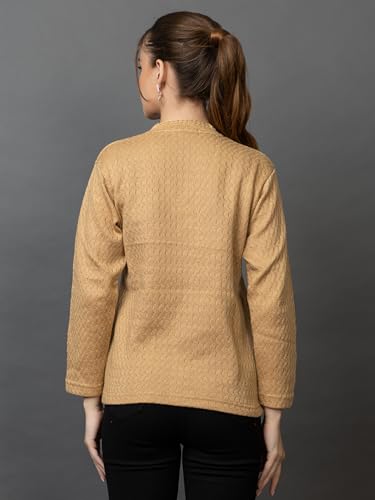Image of Wear lusso Women Woolen V Neck Casual Wear Stylish Cardigan Sweaters for Winter with Side Pocket | Cozy and Warm Winter Sweater for Girls /Ladies