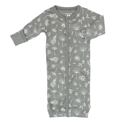 Image of Babysoy Unisex Baby Long Sleeve Gown Sleep Sack, Ultra Soft Nightgown, Newborn Reversible Mittens