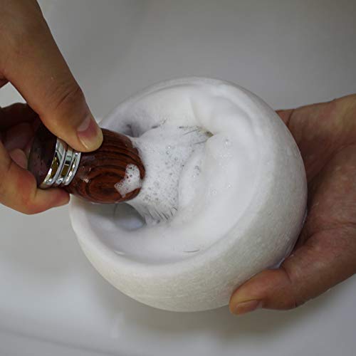 Charmman Shaving Soap & Cream Bowl For Men, Natural White Marble Stone, Heat Preservation, Easier To Whip Up A Fantastic Foam With Interior Micro-Ridges, Art Of Shave Lather Bowl … #TOP4