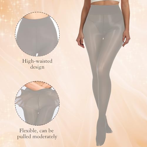 Image of Buauty Shimmer Tights for Women, Shiny Oil Pantyhose Stockings, Oil Bright Shaping Tight Ultra Shiny Sheer Tights High Waist