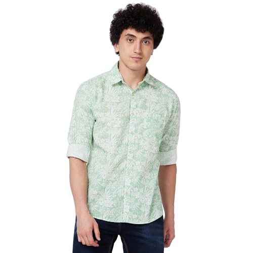 Image of Spykar Men's Regular Fit N /A Full Sleeve Printed Casual Shirts