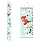 Sylfairy Baby Height Growth Chart Ruler for Kids, Roll-up Wall Ruler Removable Wall Hanging Measurement Chart 7.9'' x 79'' Wall Decoration with Wood Frame