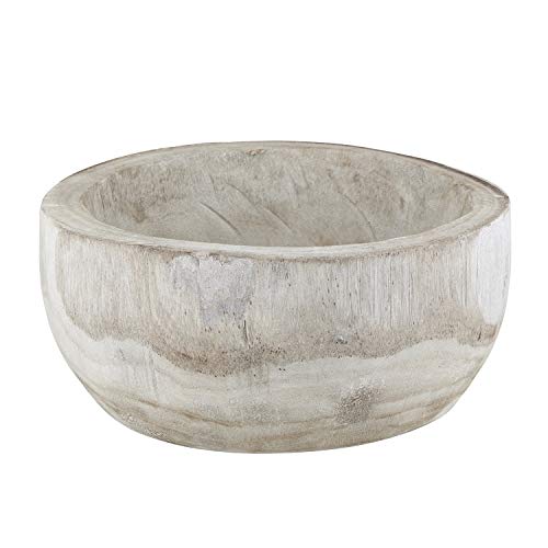 Santa Barbara Design Studio Table Sugar Hand Carved Paulownia Wood Serving Bowl, 12" Diameter, Natural #TOP25