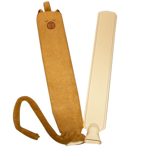 YANGUN Wärmflasche Lang mit Bezug 2L, Süße Capybara Wärmflasche Tier, Große Wärmeflasche für Kinder & Erwachsene, Nackenwärmflasche, für...