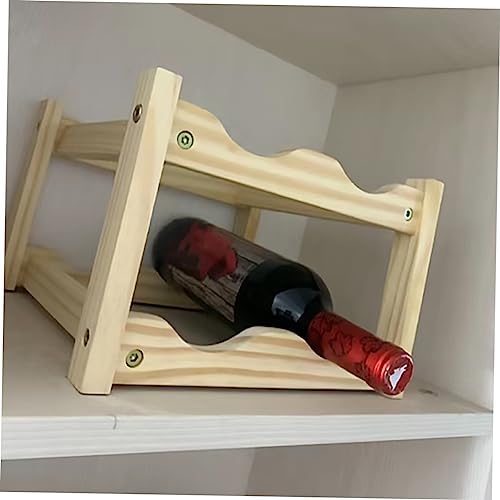 Soporte para botellas de vino de madera compacto para hogar miniatura 7