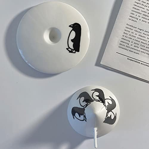 HEMOTON 1 Conjunto de Taza de Café de Cerámica Pingüinos 60Ml Taza de Café con Platillo Copa de Café Expreso Creativo… - Imagen 4