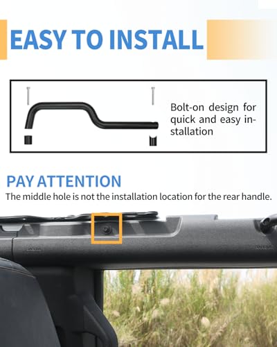 Image of ROADER Bronco Front & Rear Roll Bar Grab Handles for 2024 2025 New Ford Bronco 2021 2022 2023 4 Door, Alloy Grip Handles Bronco Interior Accessories, 4 Pack(Not Fit Bronco Sport)-Orange