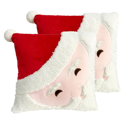 Arciveberg 2Pcs Christmas Throw Pillow Covers Santa Clauspls Winter Decorative Throw Pillowcase cover