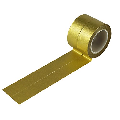 UOOOM 2pcs 10m x 15mm Decorative Washi Tape Masking Tape Adhesive Scrapbooking DIY Craft Gift (Gold)