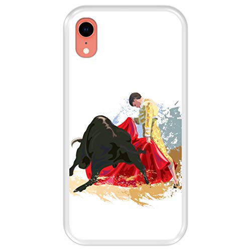 Hapdey Funda Transparente para [ Apple iPhone XR ] diseño [ Lucha de toros, España ] Carcasa Silicona Flexible TPU