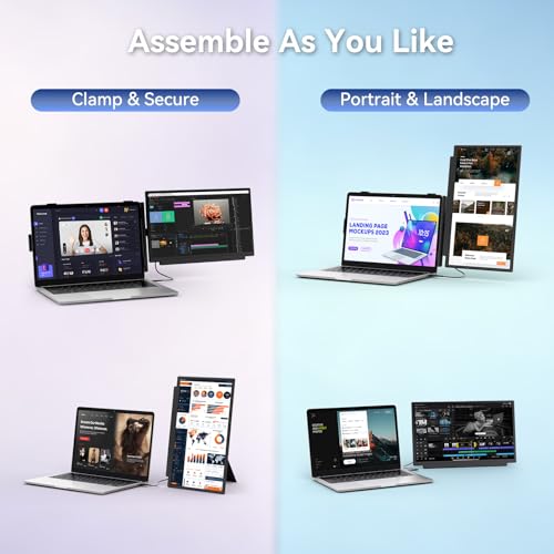 Image of Teamgee 15.6 inch Laptop Screen Extender with PC /Mobile Mode Switch, 3-in-1 Portable Monitor for Office & Travel, Anti-Fingerprint Kevlar Back, Universal Fit for Laptops & Multi Systems