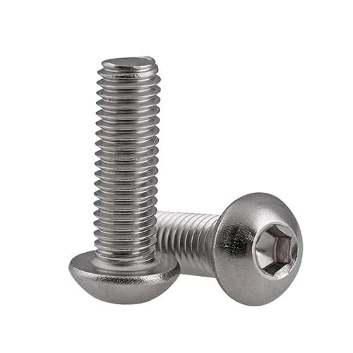 RKODRSMG 2/5/10/20/50 Uds M3M4M5M6M8M10 316 Cabeza Redonda de Acero Inoxidable Tornillo Hexagonal Interior Taza Semicircular Tornillo Hexagonal(100mm,M6-10PCS)