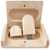 Oval Shape Wood USB Flash Drive with Gift Box TATMOHIK 32GB USB 3.0 Wedding USB Memory for Storing Photos Maple Wooden Thumb Drive for Keepsakes for Wedding, Birthday, Valentines Day