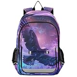 senya School Backpack Kids College Rucksack Travel Bookbag Fashion Back Pack Girls Boys Eagle Sky Nebula Cosmosis