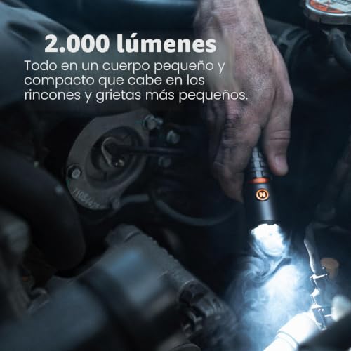 Miniatura 4 de Nebo Torchy 2k - Linterna De Bolsillo Y Luz De Trabajo - Linterna De Camping Recargable Por Usb-C - Con 5 Modos De Luz - Hasta 30 Horas De Uso - Clip Cinturón - Resistente Al Agua